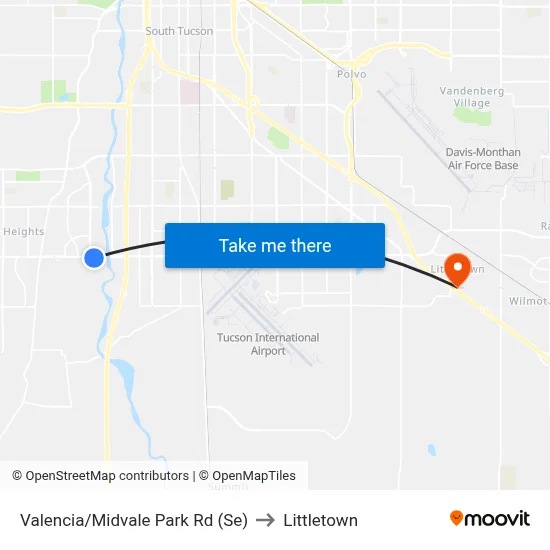 Valencia/Midvale Park Rd (Se) to Littletown map