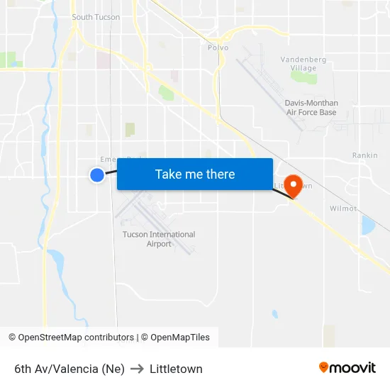 6th Av/Valencia (Ne) to Littletown map