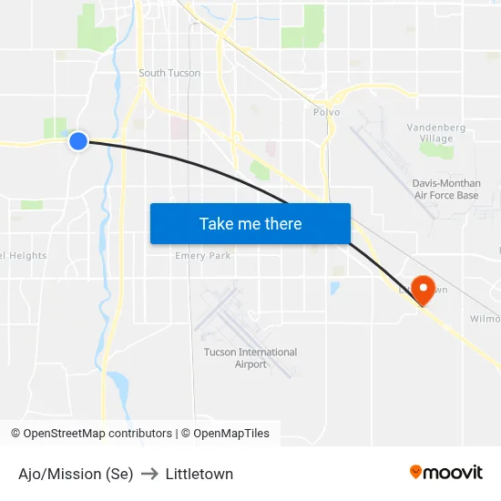 Ajo/Mission (Se) to Littletown map