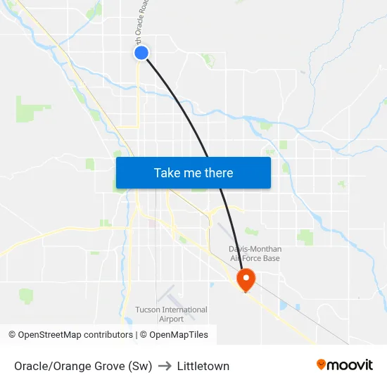 Oracle/Orange Grove (Sw) to Littletown map