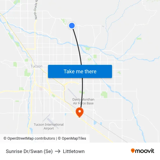 Sunrise Dr/Swan (Se) to Littletown map