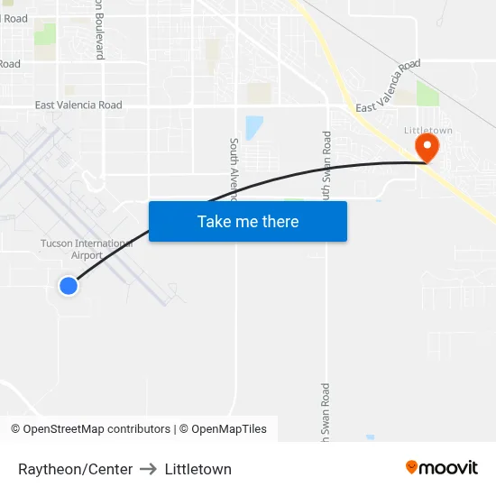 Raytheon/Center to Littletown map
