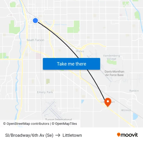 Sl/Broadway/6th Av (Se) to Littletown map
