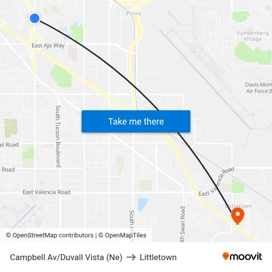 Campbell Av/Duvall Vista (Ne) to Littletown map
