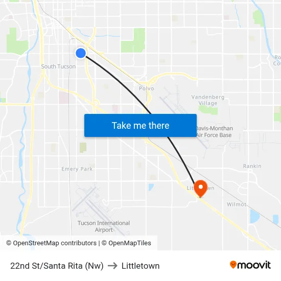22nd St/Santa Rita (Nw) to Littletown map