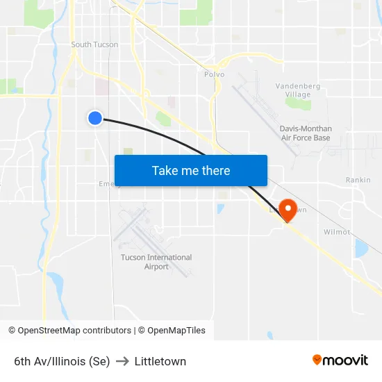 6th Av/Illinois (Se) to Littletown map