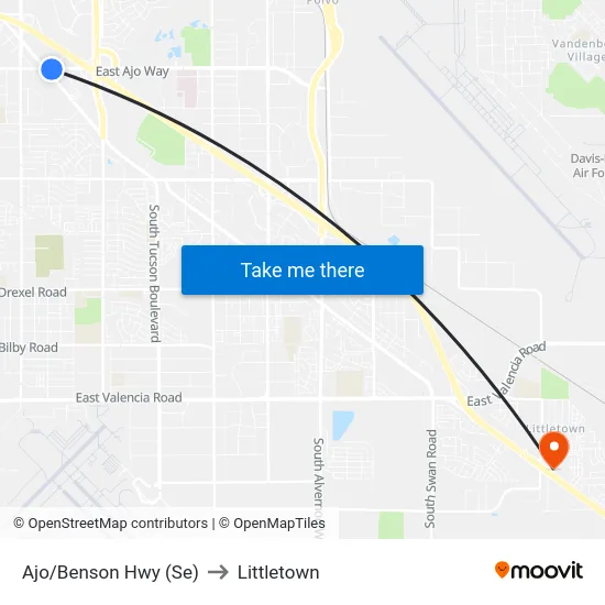 Ajo/Benson Hwy (Se) to Littletown map