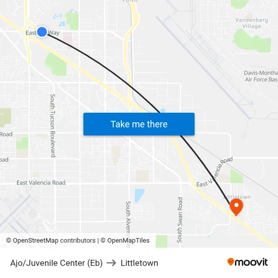 Ajo/Juvenile Center (Eb) to Littletown map
