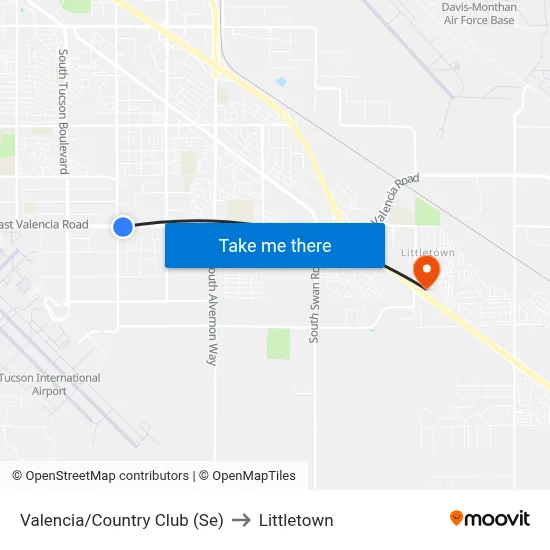 Valencia/Country Club (Se) to Littletown map