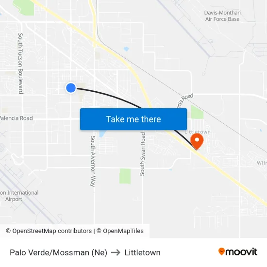 Palo Verde/Mossman (Ne) to Littletown map