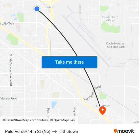 Palo Verde/44th St (Ne) to Littletown map
