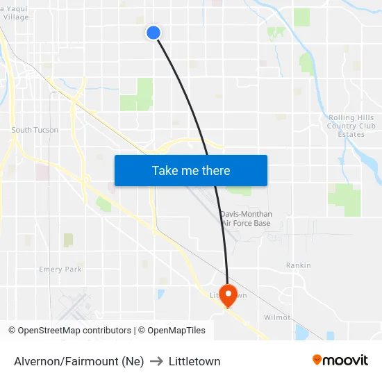 Alvernon/Fairmount (Ne) to Littletown map