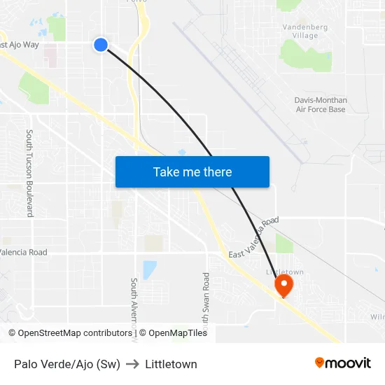 Palo Verde/Ajo (Sw) to Littletown map