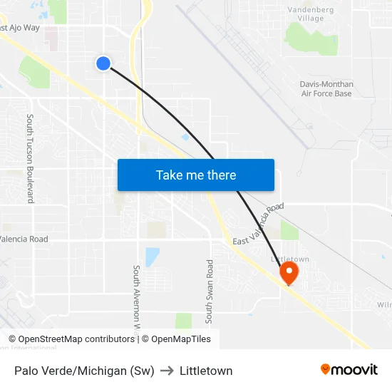 Palo Verde/Michigan (Sw) to Littletown map