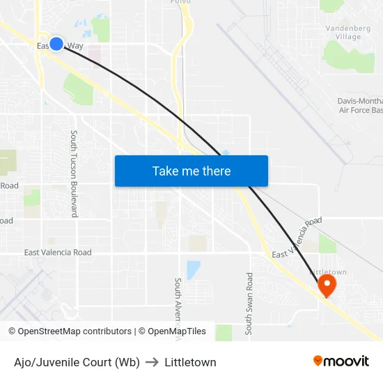 Ajo/Juvenile Court (Wb) to Littletown map