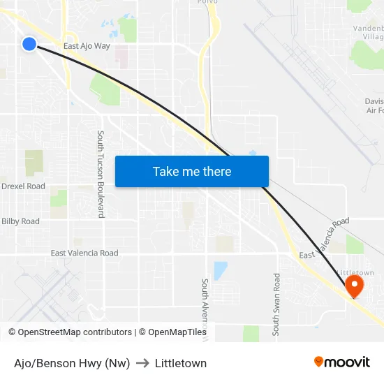 Ajo/Benson Hwy (Nw) to Littletown map