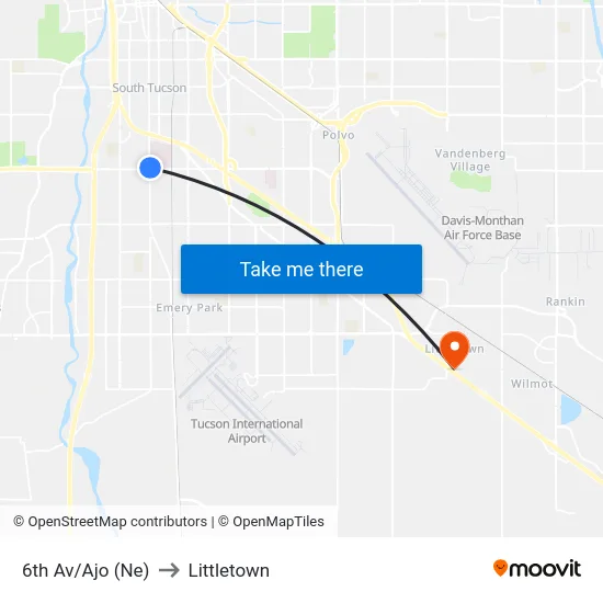 6th Av/Ajo (Ne) to Littletown map