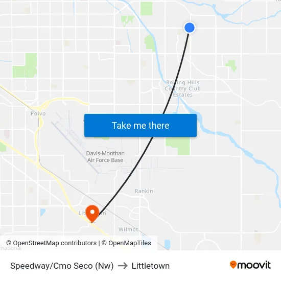 Speedway/Cmo Seco (Nw) to Littletown map
