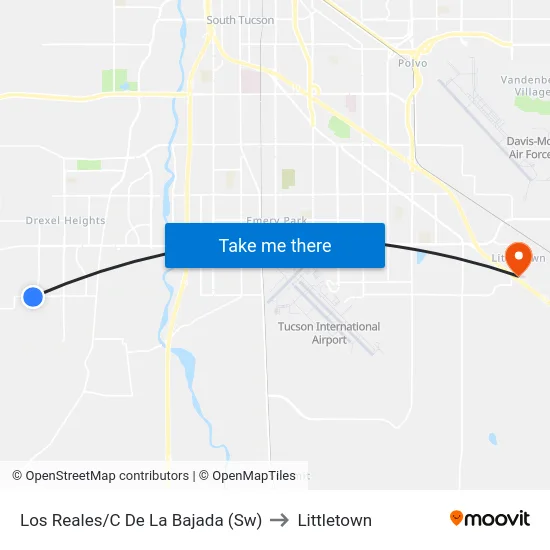 Los Reales/C De La Bajada (Sw) to Littletown map