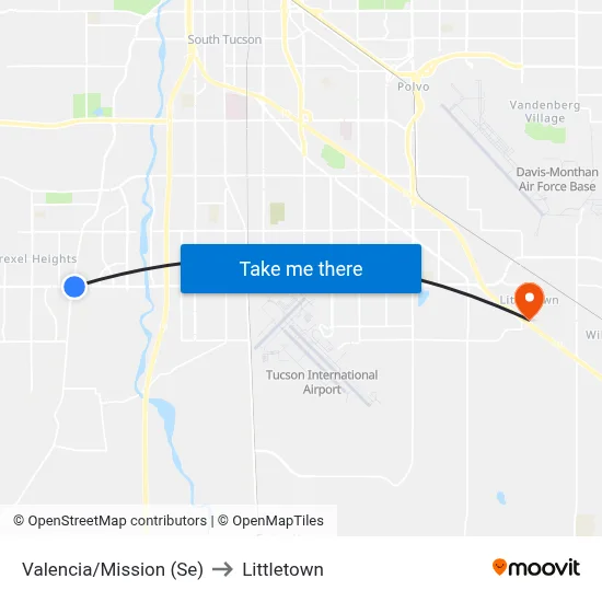 Valencia/Mission (Se) to Littletown map