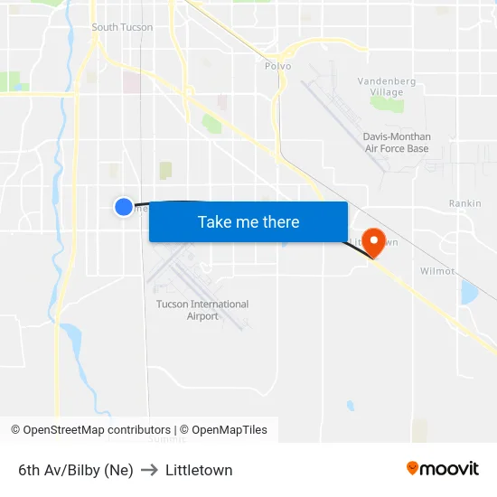 6th Av/Bilby (Ne) to Littletown map