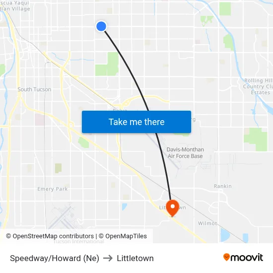 Speedway/Howard (Ne) to Littletown map