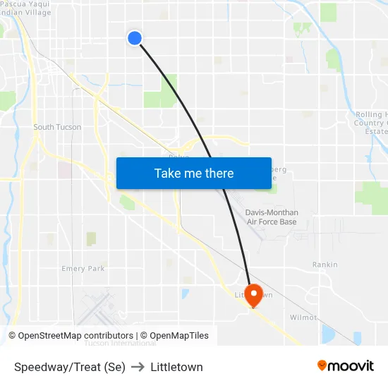 Speedway/Treat (Se) to Littletown map