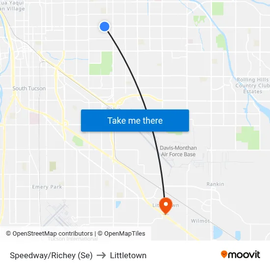 Speedway/Richey (Se) to Littletown map