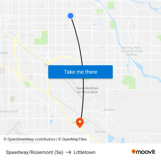 Speedway/Rosemont (Se) to Littletown map