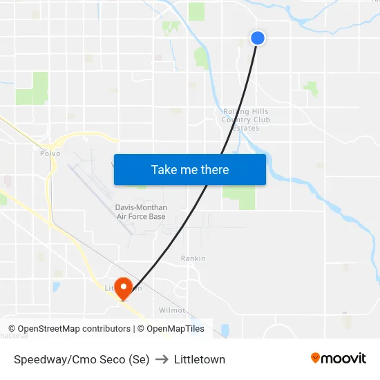 Speedway/Cmo Seco (Se) to Littletown map