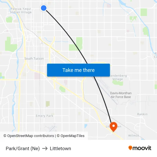 Park/Grant (Ne) to Littletown map