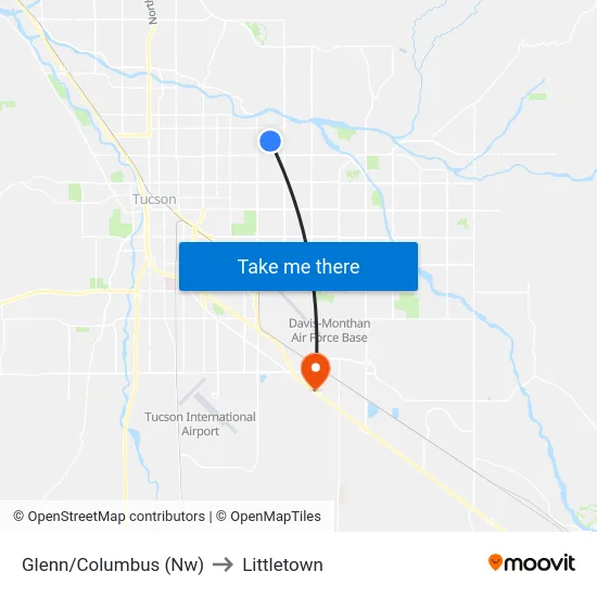 Glenn/Columbus (Nw) to Littletown map