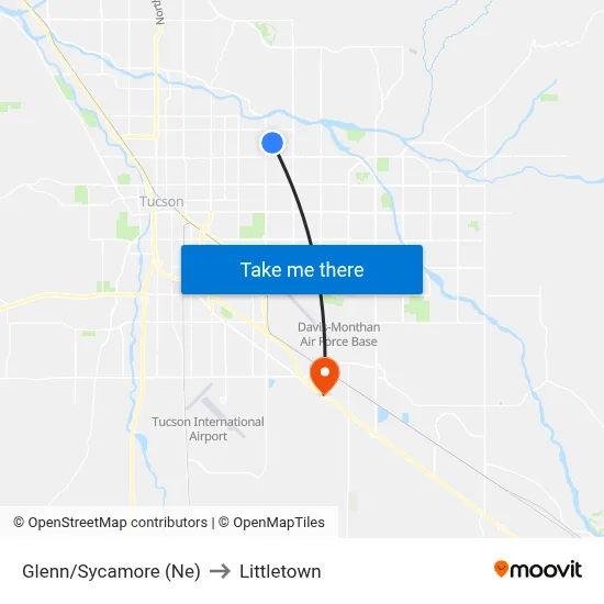 Glenn/Sycamore (Ne) to Littletown map