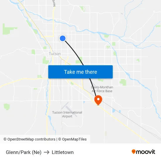 Glenn/Park (Ne) to Littletown map