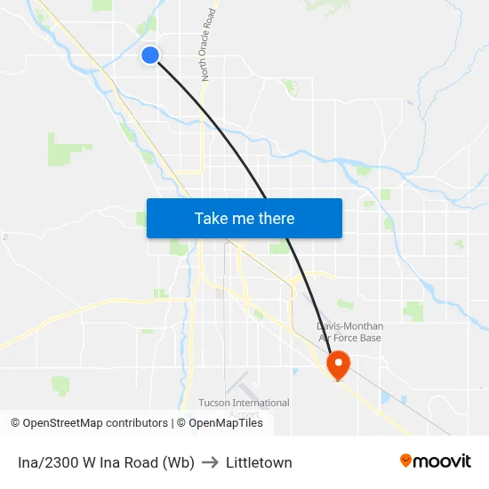 Ina/2300 W Ina Road (Wb) to Littletown map