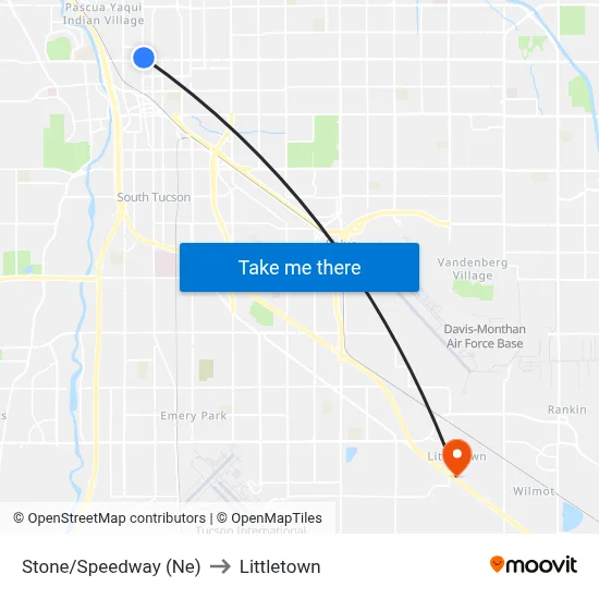 Stone/Speedway (Ne) to Littletown map