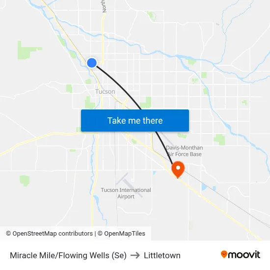 Miracle Mile/Flowing Wells (Se) to Littletown map