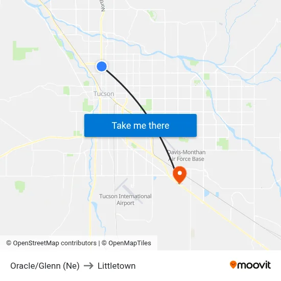 Oracle/Glenn (Ne) to Littletown map