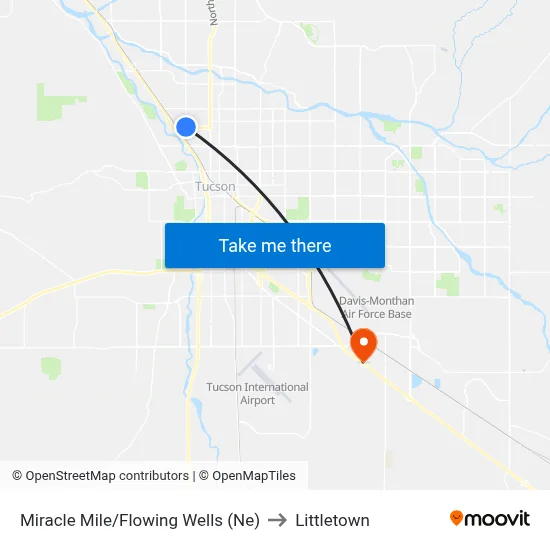 Miracle Mile/Flowing Wells (Ne) to Littletown map