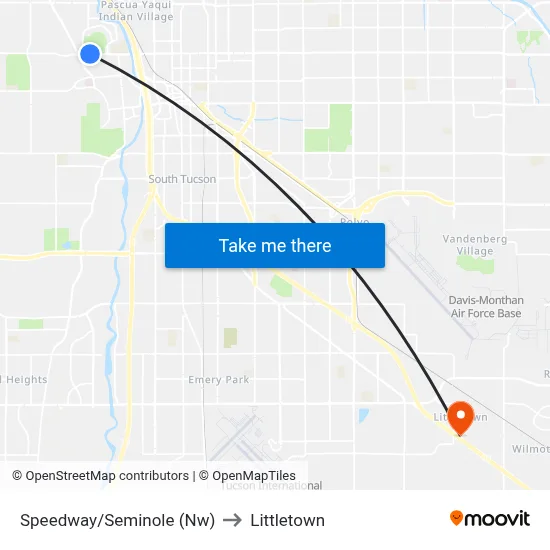 Speedway/Seminole (Nw) to Littletown map