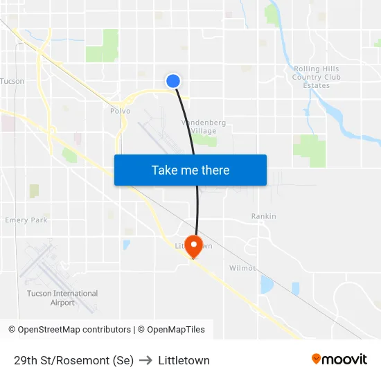 29th St/Rosemont (Se) to Littletown map