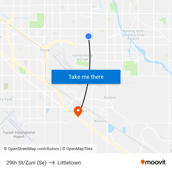 29th St/Zuni (Se) to Littletown map