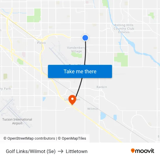 Golf Links/Wilmot (Se) to Littletown map