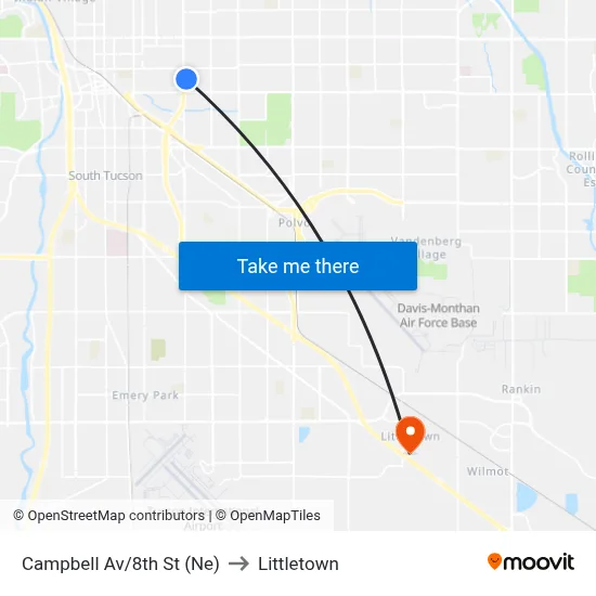 Campbell Av/8th St (Ne) to Littletown map