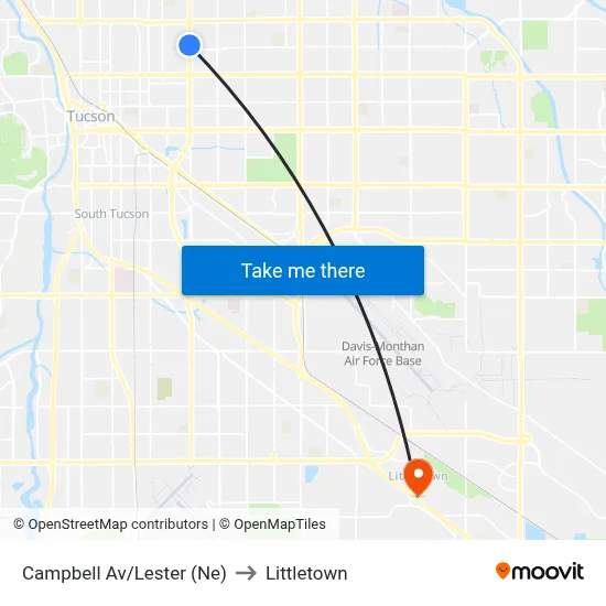 Campbell Av/Lester (Ne) to Littletown map
