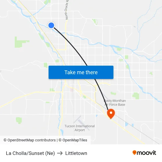 La Cholla/Sunset (Ne) to Littletown map