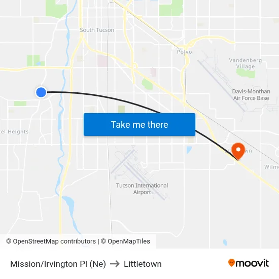 Mission/Irvington Pl (Ne) to Littletown map