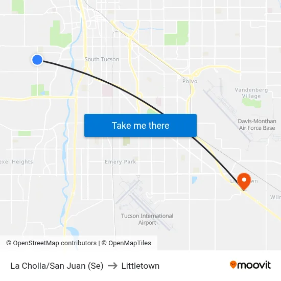 La Cholla/San Juan (Se) to Littletown map