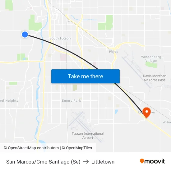 San Marcos/Cmo Santiago (Se) to Littletown map