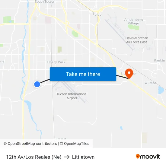 12th Av/Los Reales (Ne) to Littletown map